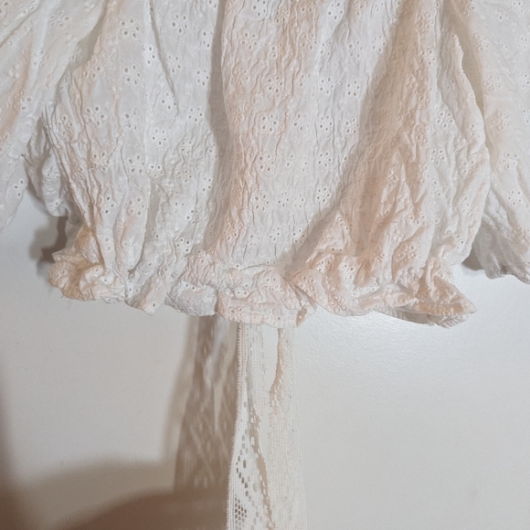 Gorgeous Rinascimento 100% Cotton Princess Puff Sleeve Cropped Blouse - Picture 5 of 10